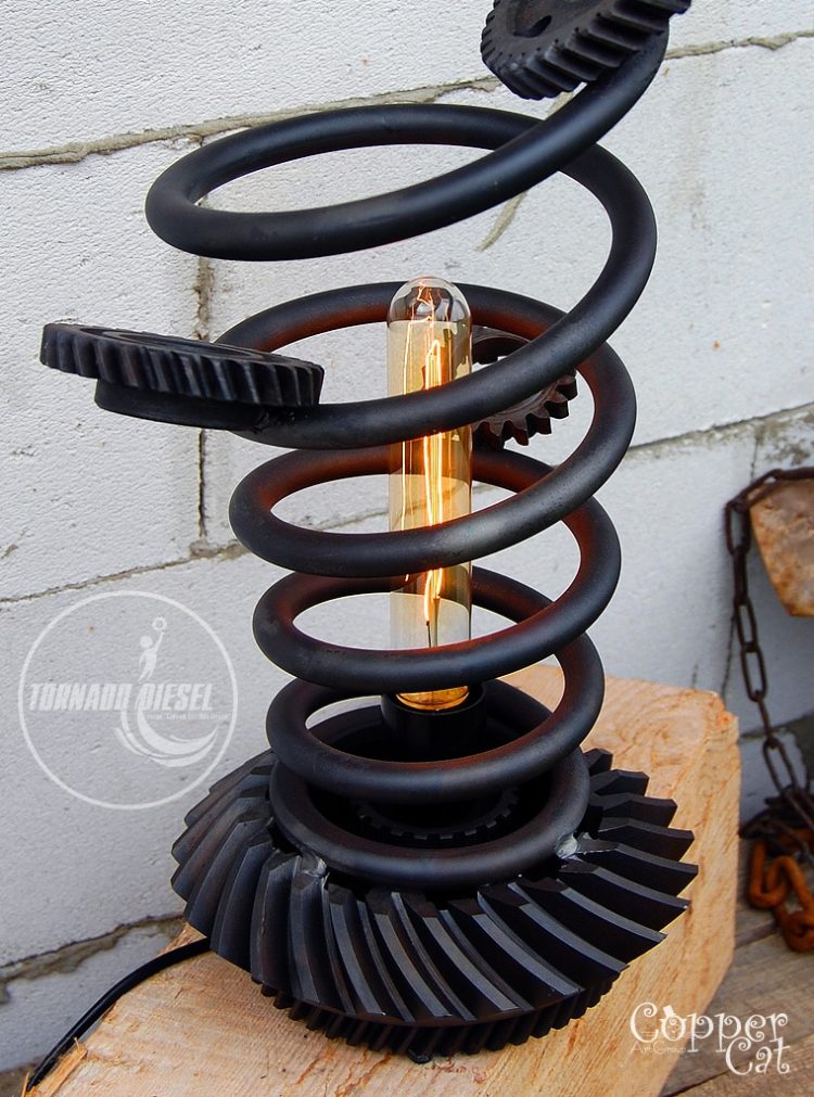 Tornado Spring and Gears Table Lamp