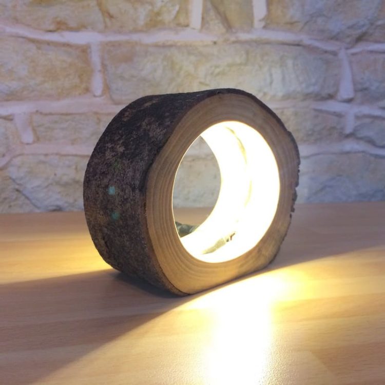 Hollow Log Bedside Lamp