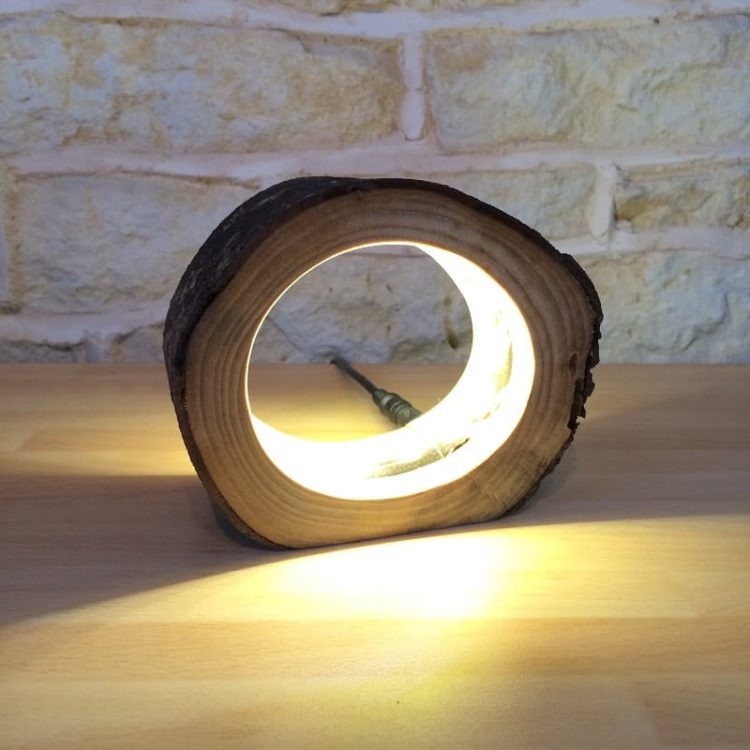 Hollow Log Bedside Lamp