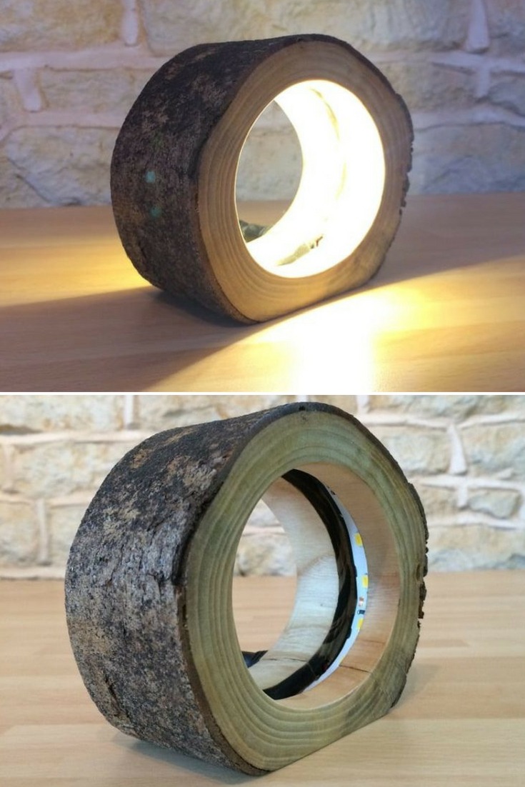 Hollow Log Bedside Lamp