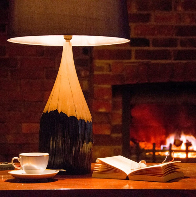 Naturally Aged Hornbeam Pencil Table Lamp