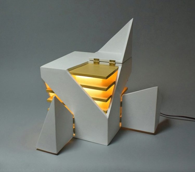 Folding Design Table Lamp by Michael Jantzen