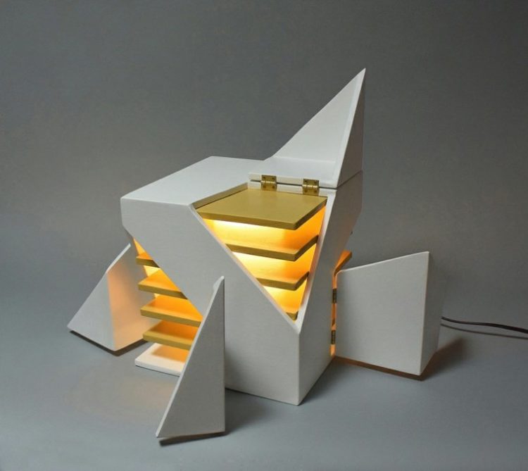 Folding Design Table Lamp by Michael Jantzen