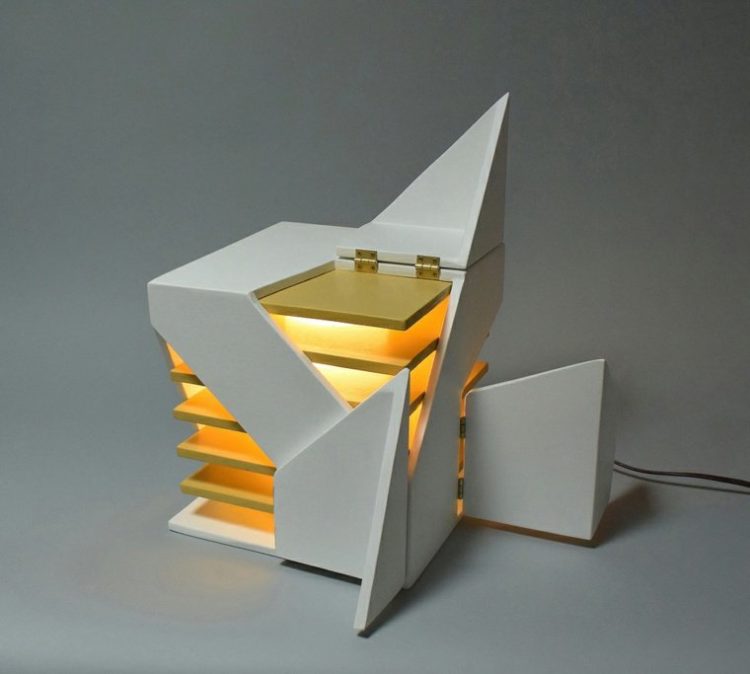 Folding Design Table Lamp by Michael Jantzen