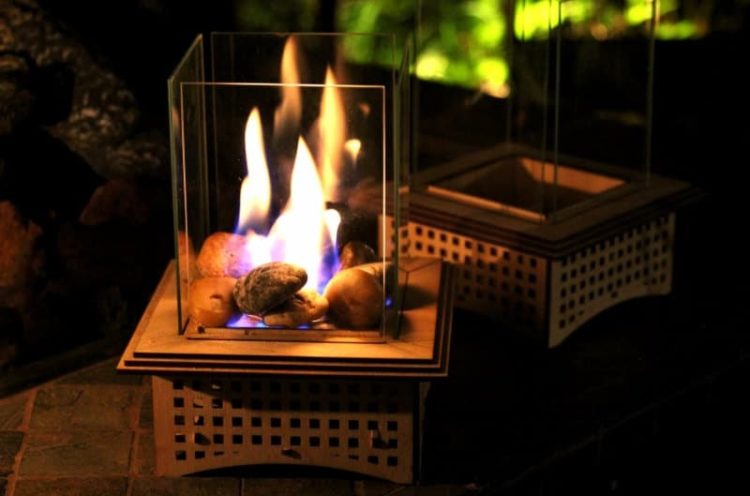 Mini Outdoor Fireplace Kits Tabletop Glass