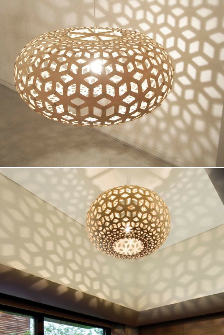 Snowflake Wood Design Lamp