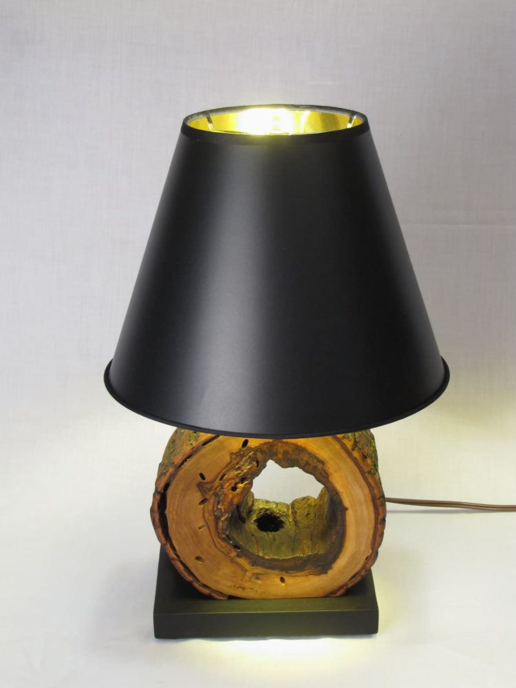 Hollow Log Nightstand Lamps