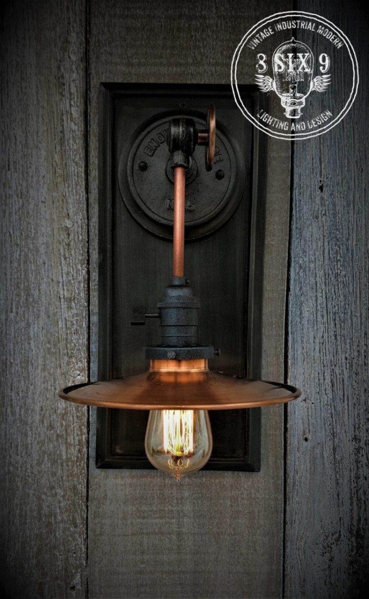 Industrial Copper Metal Shaded Wall Sconce 4 - Wall Lamps & Sconces - iD Lights