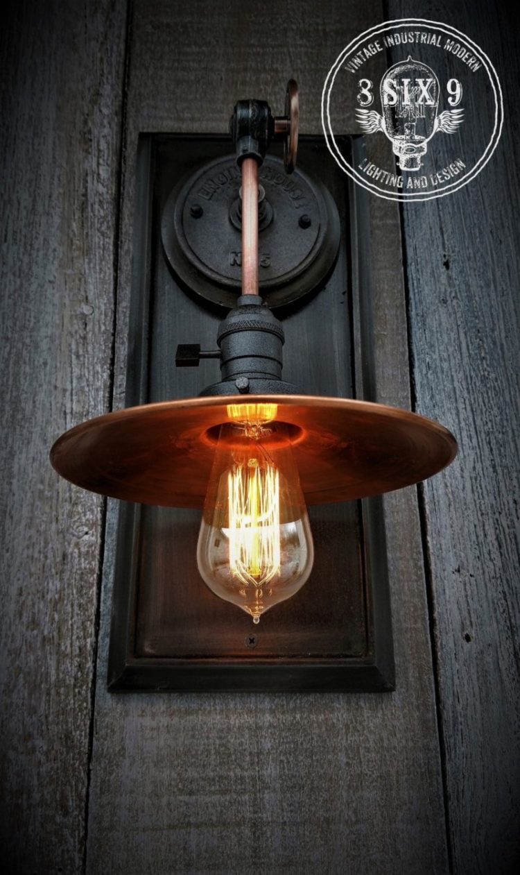 Industrial Copper Metal Shaded Wall Sconce 2 - Wall Lamps & Sconces - iD Lights