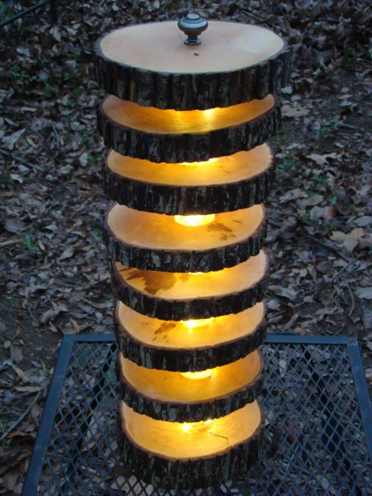 Handmade Tree Log Floor Lamp