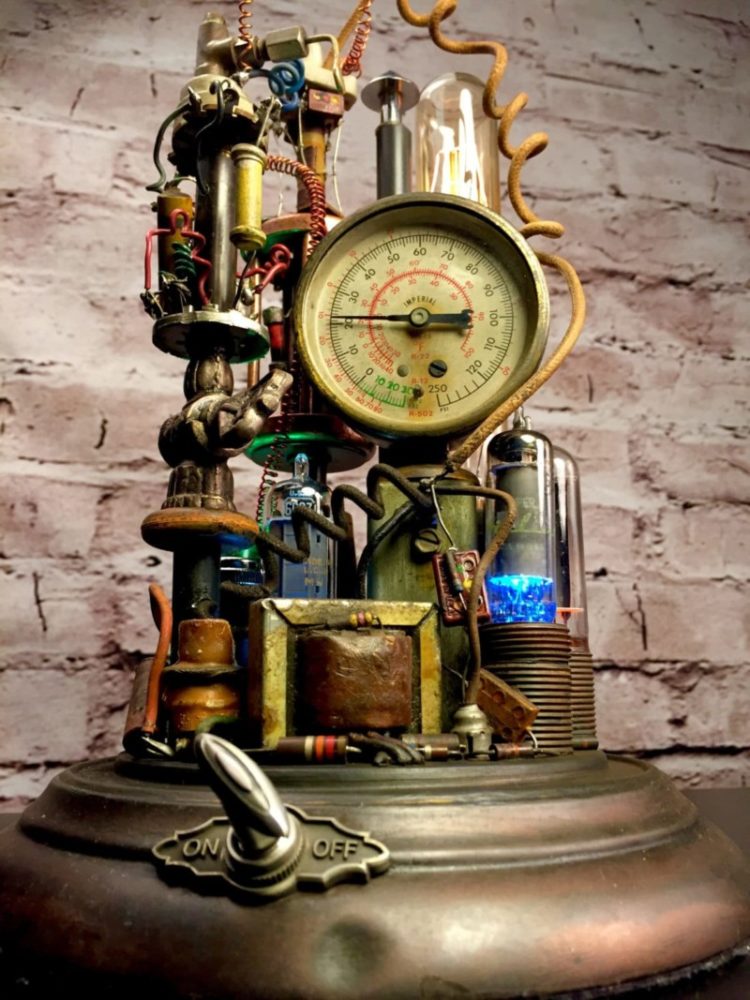 Steampunk Lamp Art Sculpture