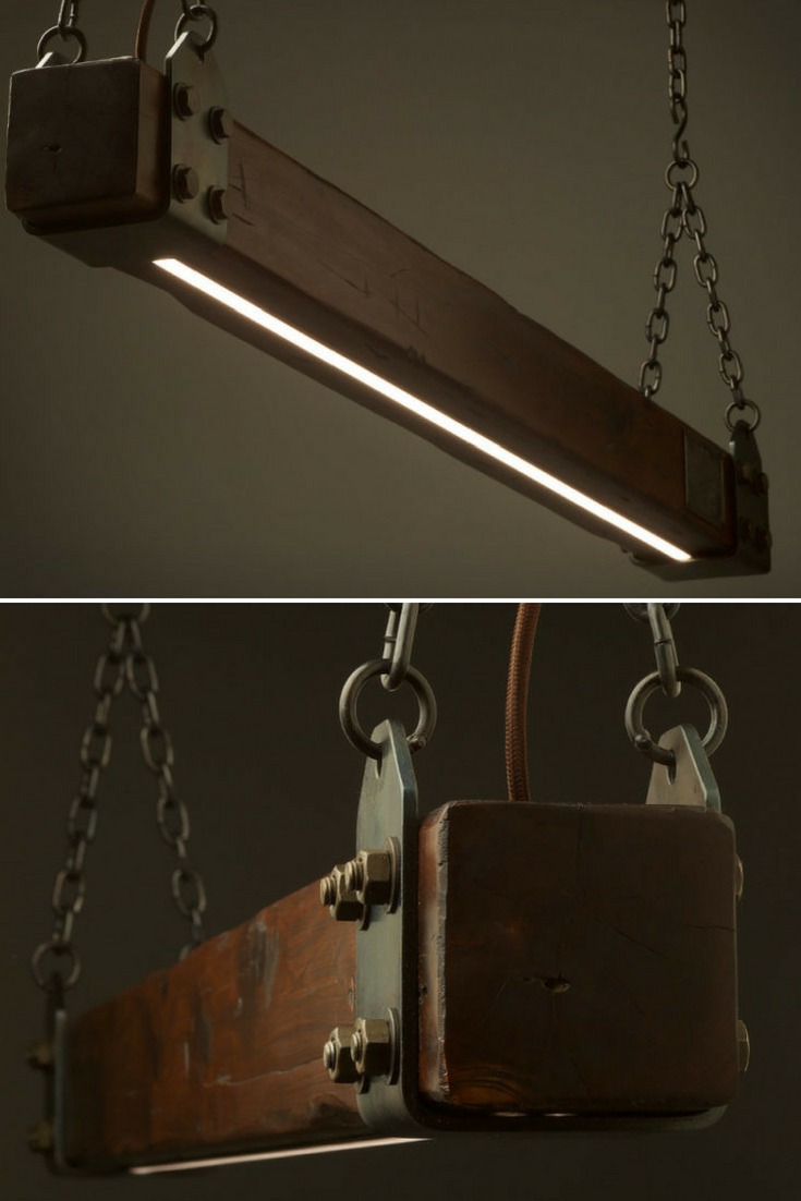 Aged Cypress Beam LED Pendant Light