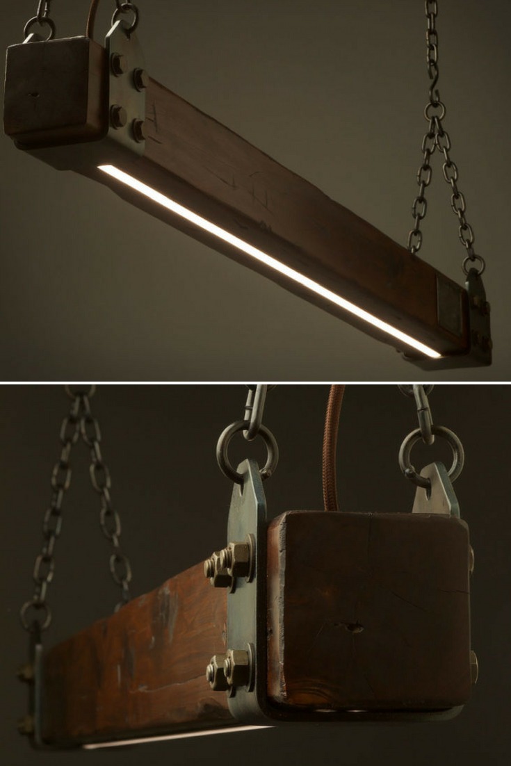 Aged Cypress Beam LED Pendant Light