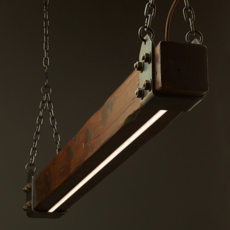 Aged Cypress Beam LED Pendant Light 1 - Pendant Lighting - iD Lights