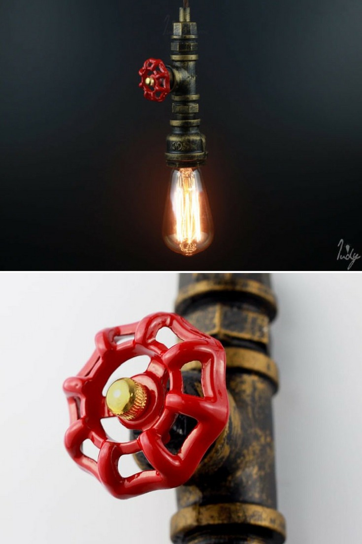 Old Fashioned Industrial Pipe Lamp