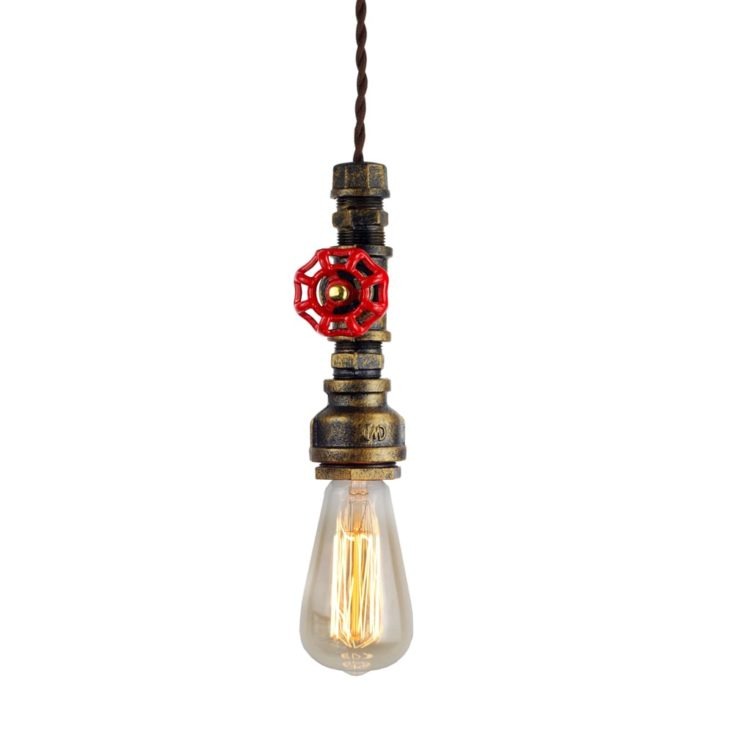 Old Fashioned Industrial Pipe Lamp 5 - Pendant Lighting - iD Lights