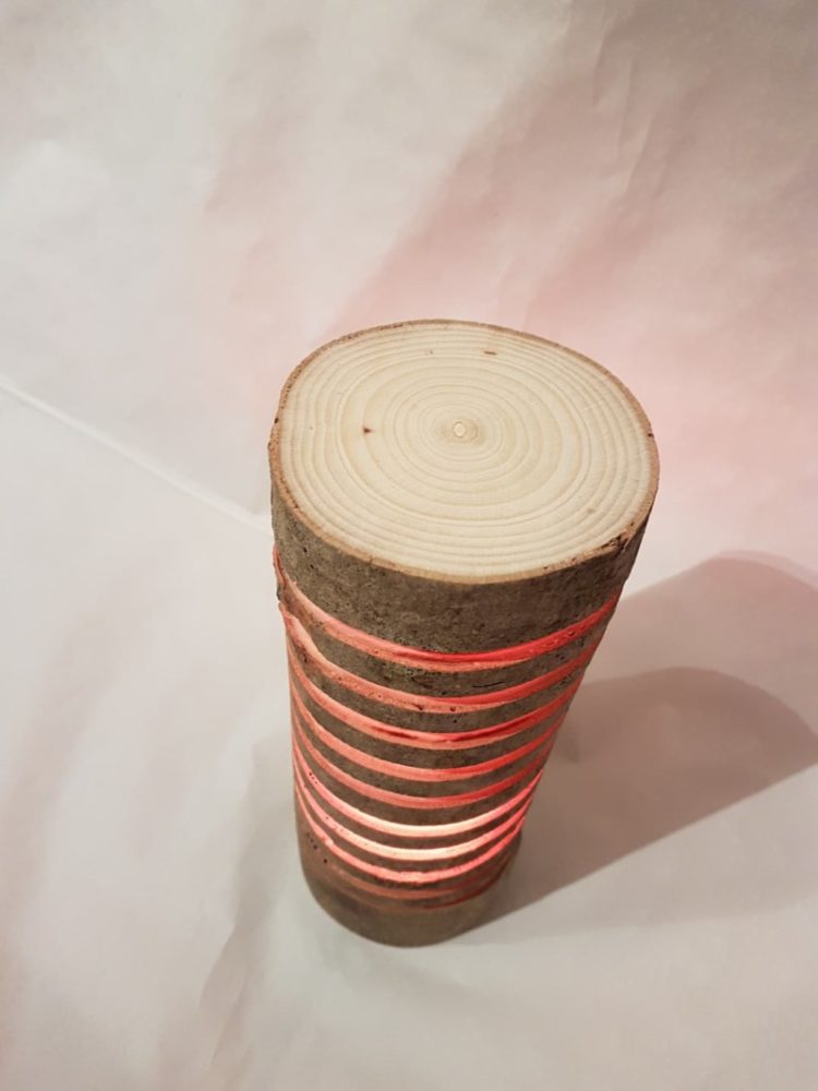 Colorful Wood Log Lamp