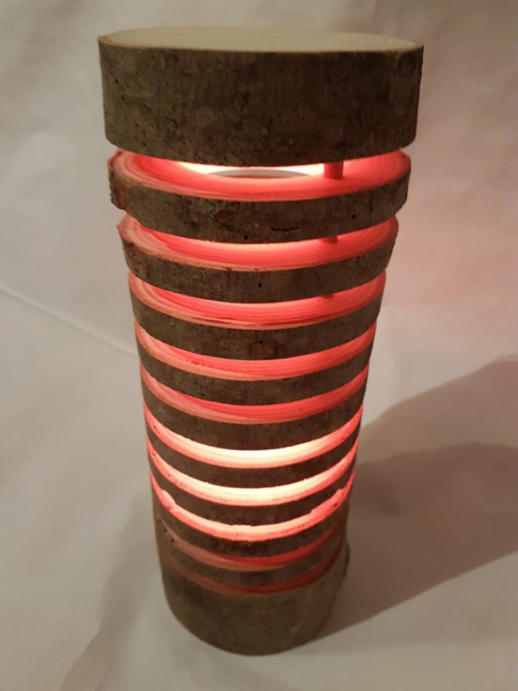 Colorful Wood Log Lamp