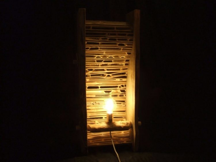 Design Wooden Log Lamp