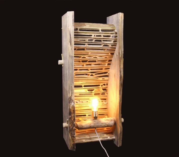 Wood and Bamboo Floor Lamp 23 - diylighting - iD Lights Design Wooden Log Lamp