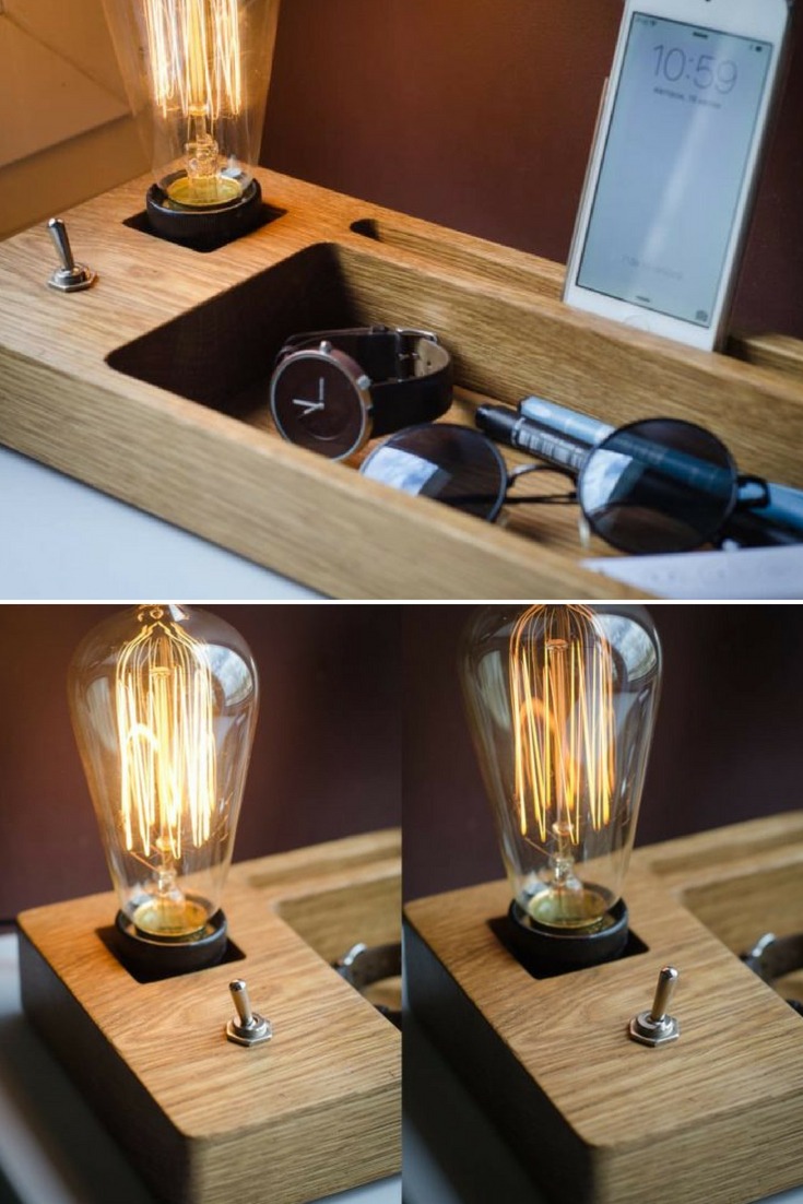 Docking Station with Edison Lamp