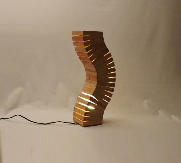 Oak Wood Spine Lamp