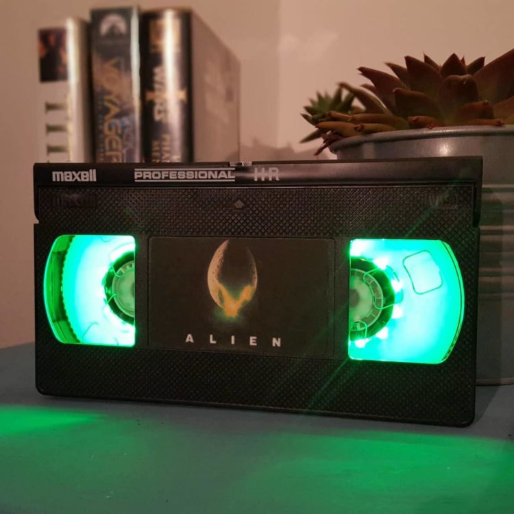 Retro VHS Alien Sci-Fi Night Light Table Lamp