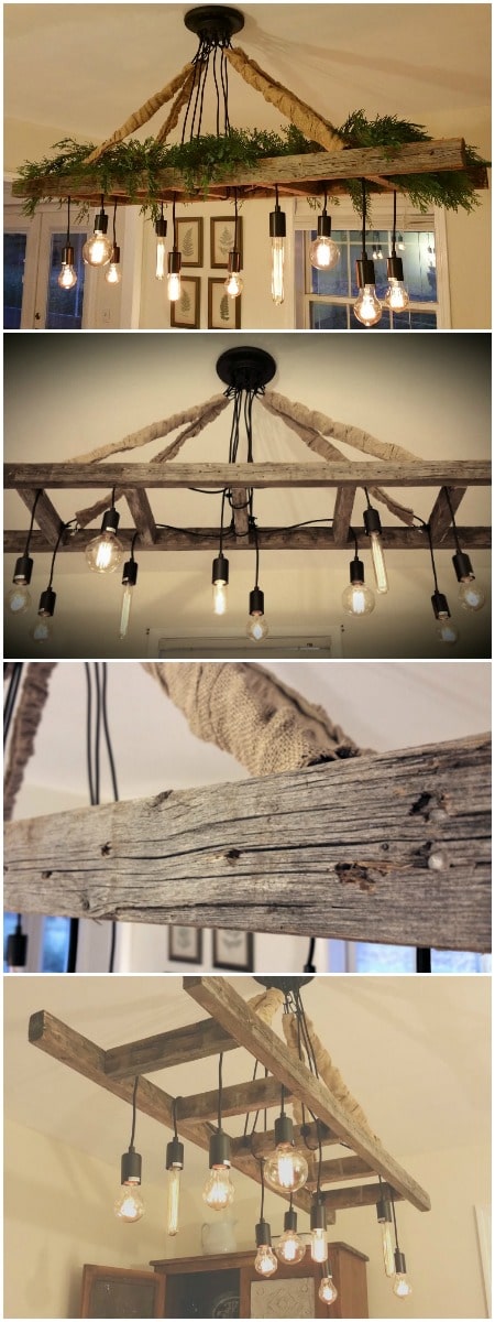 Vintage Farmhouse Ladder Chandelier