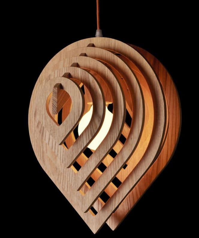 Wooden Water Drop Lamp