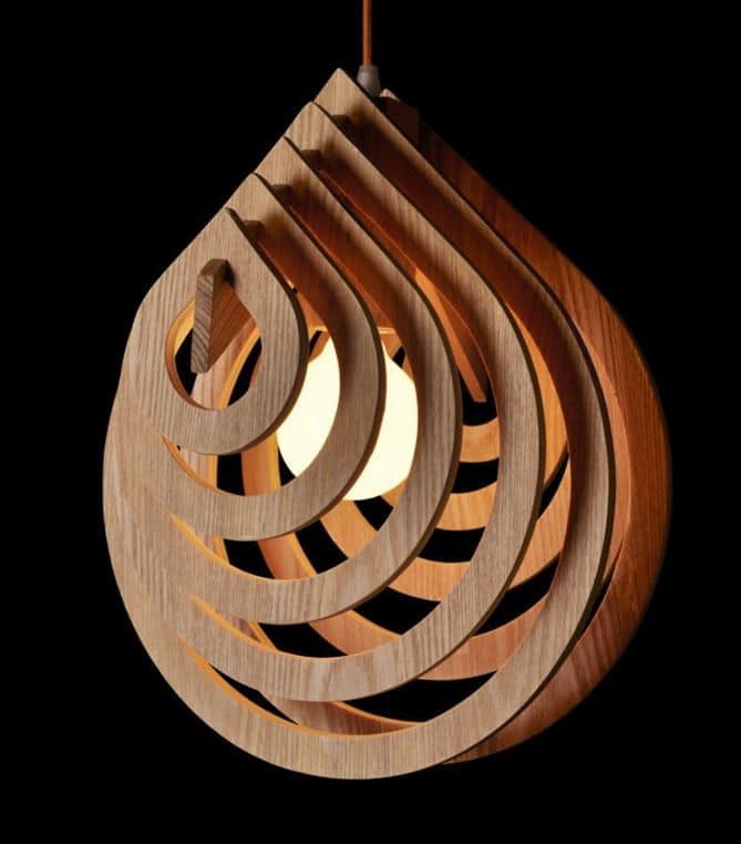 Wooden Water Drop Lamp