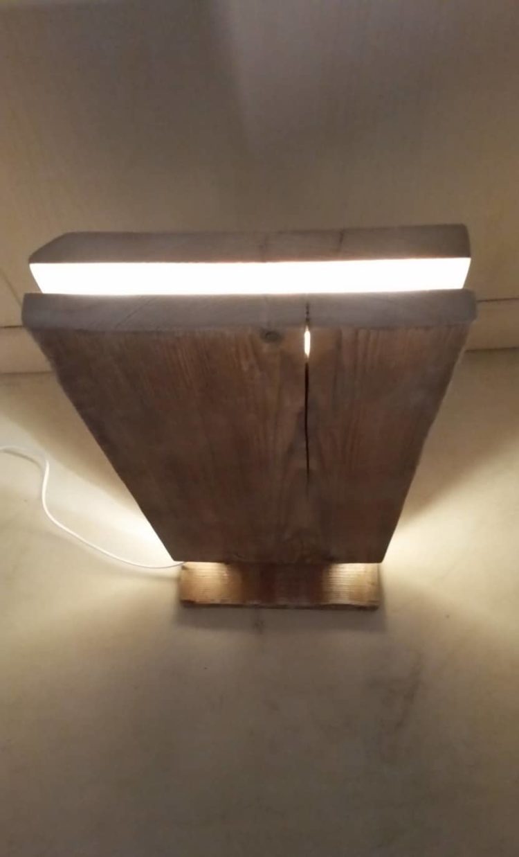 Reclaimed Wood Led Floor Lamp