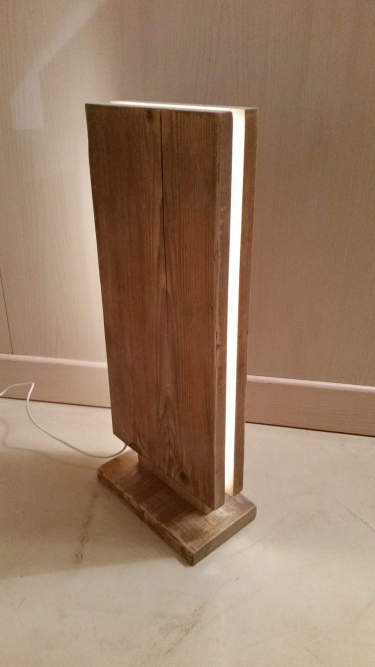 Reclaimed Wood Led Floor Lamp