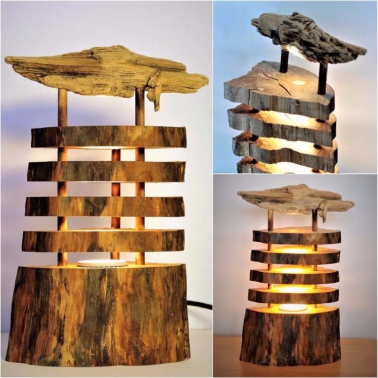 Seaside Driftwood Log Lamp