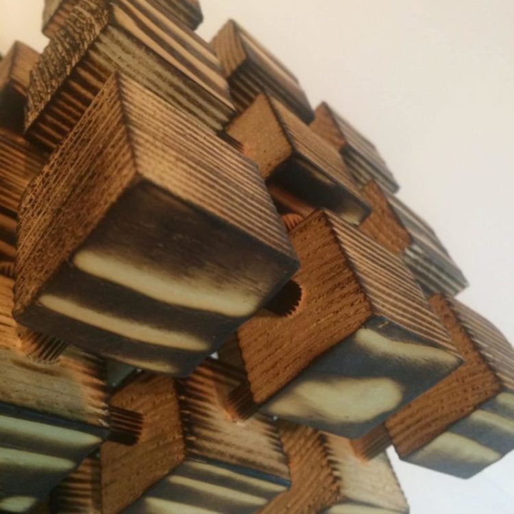 Wooden Rubik Cube Table Lamp