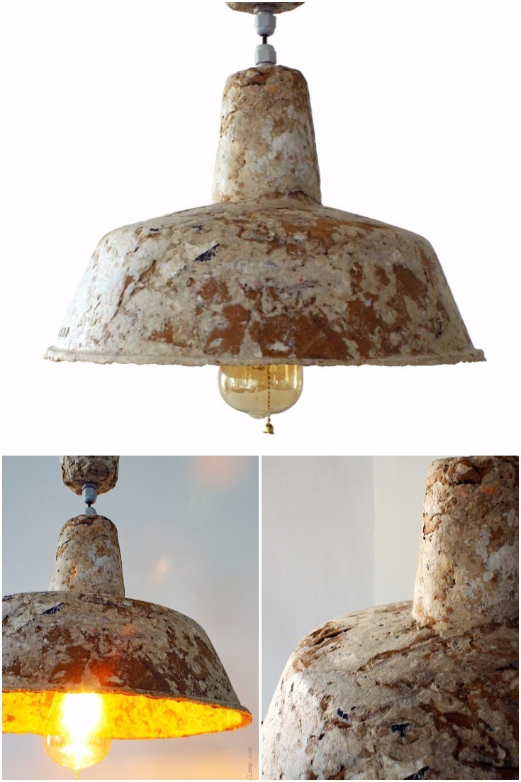 Industrial Style Recycled Paper Lamp