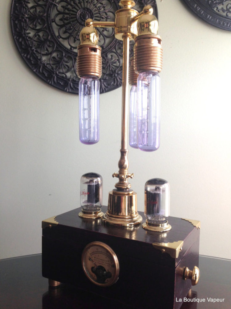 Steampunk Lamp with Dimmer and Amperes Meter