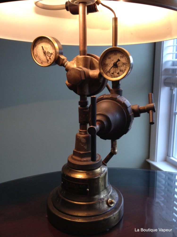 Steampunk Table Lamp made from Vintage Torch