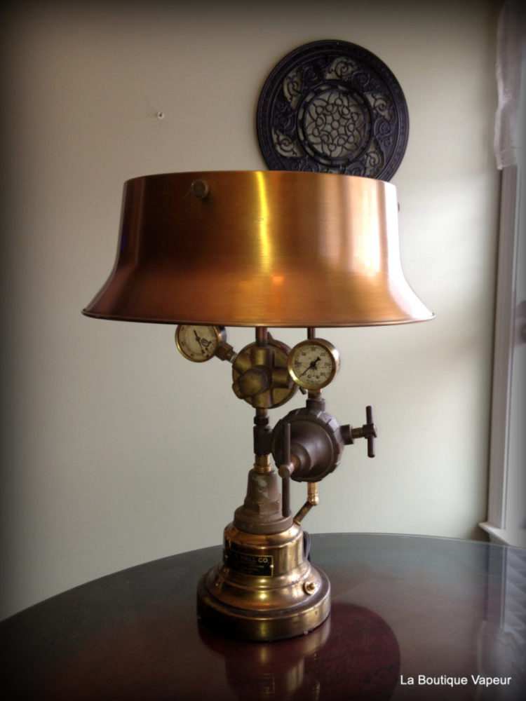 Steampunk Table Lamp made from Vintage Torch