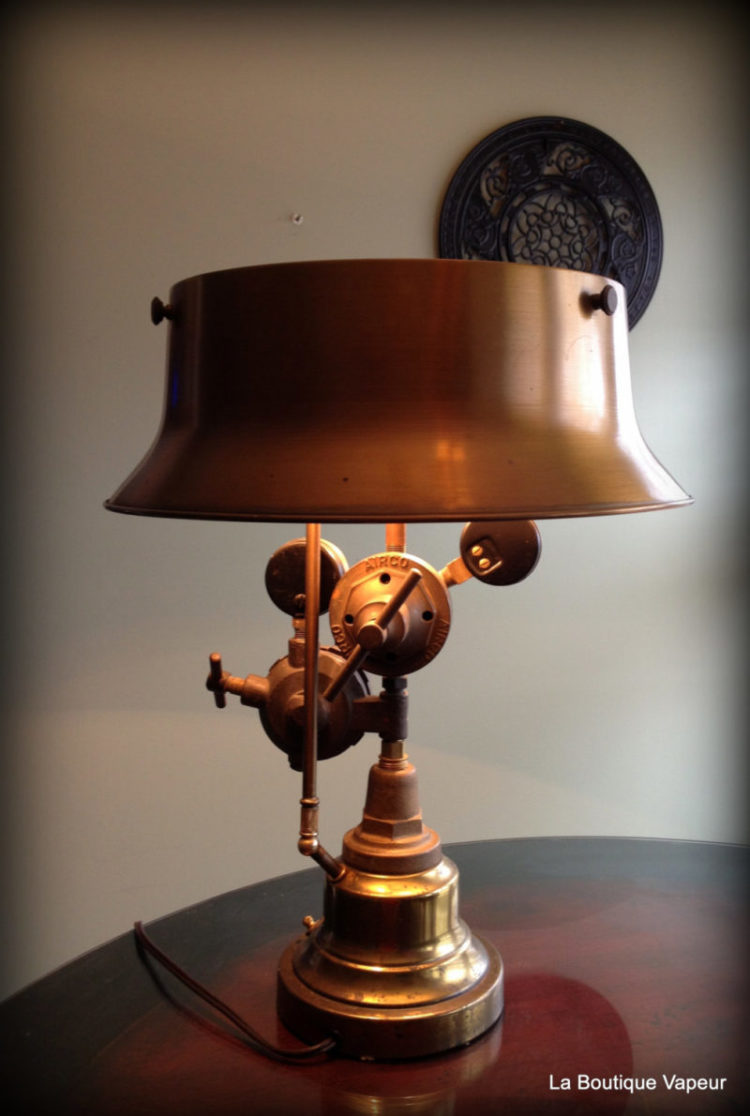 Steampunk Table Lamp made from Vintage Torch