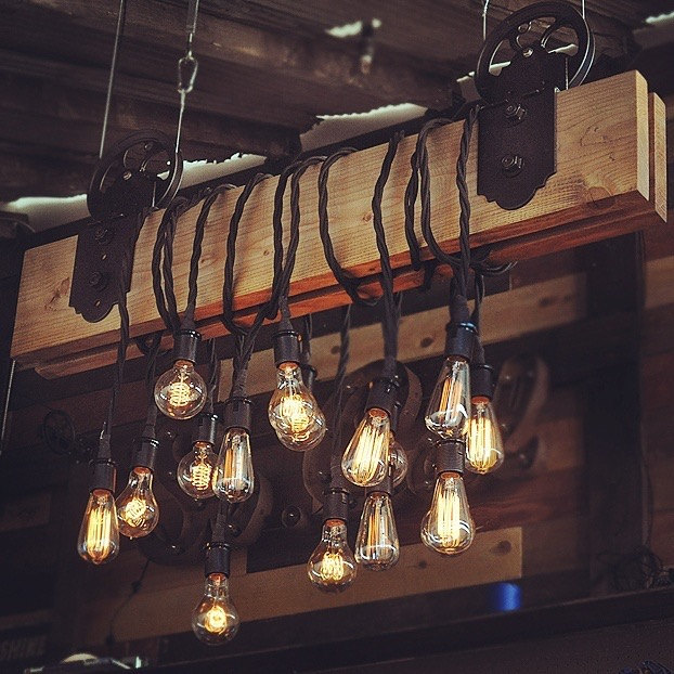 Wood Plank Pulley Farmhouse Chandelier 4 - Chandeliers - iD Lights Wood Plank Pulley Farmhouse Chandelier