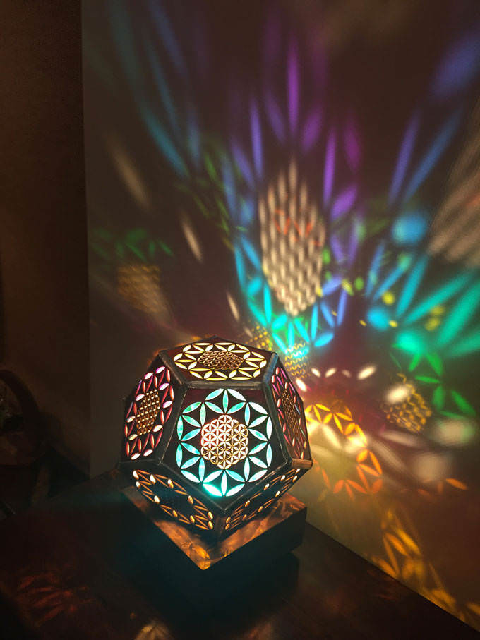 Flower of Life Wood Morocco Lamp 1 - Table Lamps - iD Lights