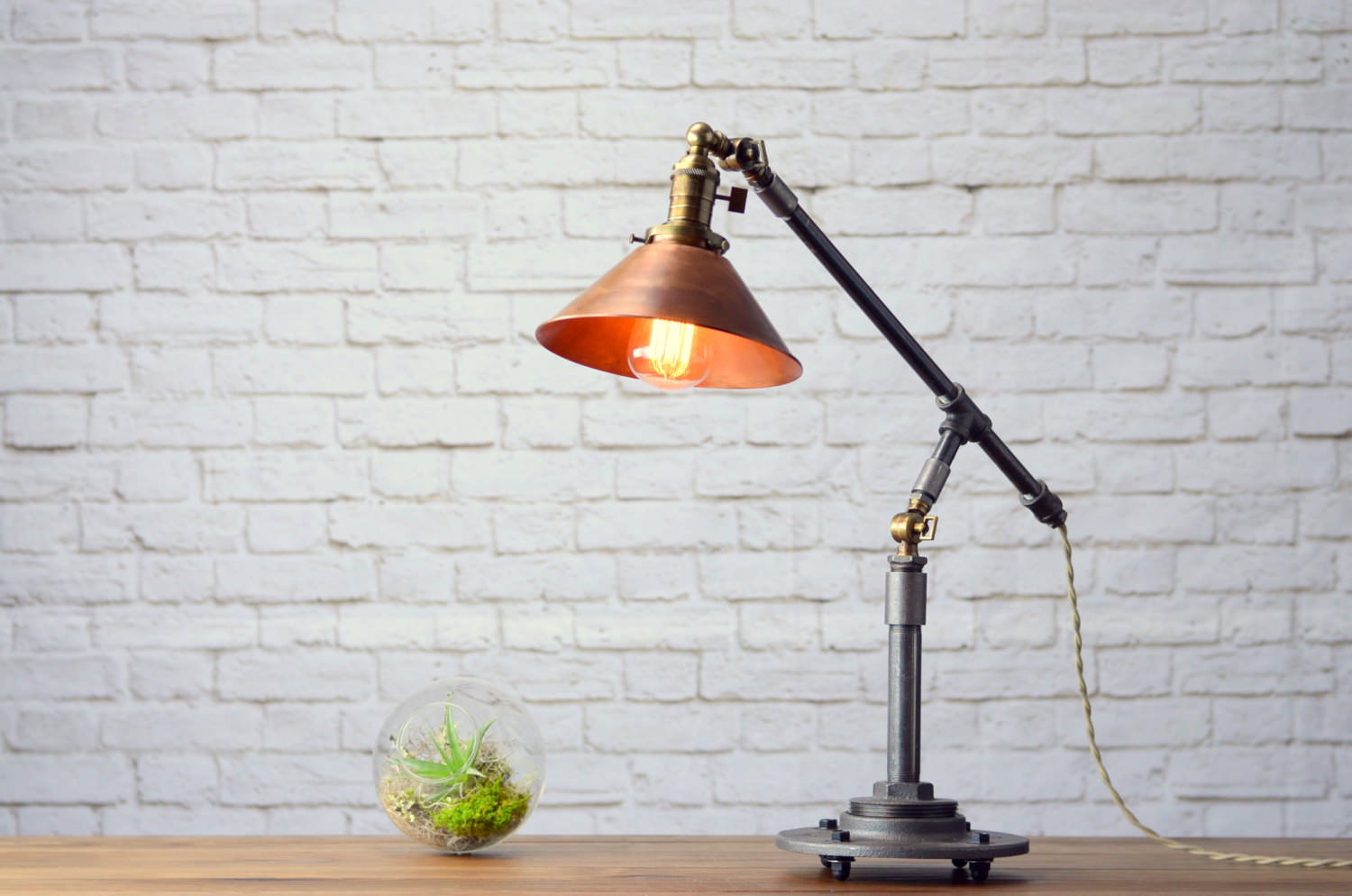 Industrial Copper Table Lamp 1 - Desk Lamps - iD Lights