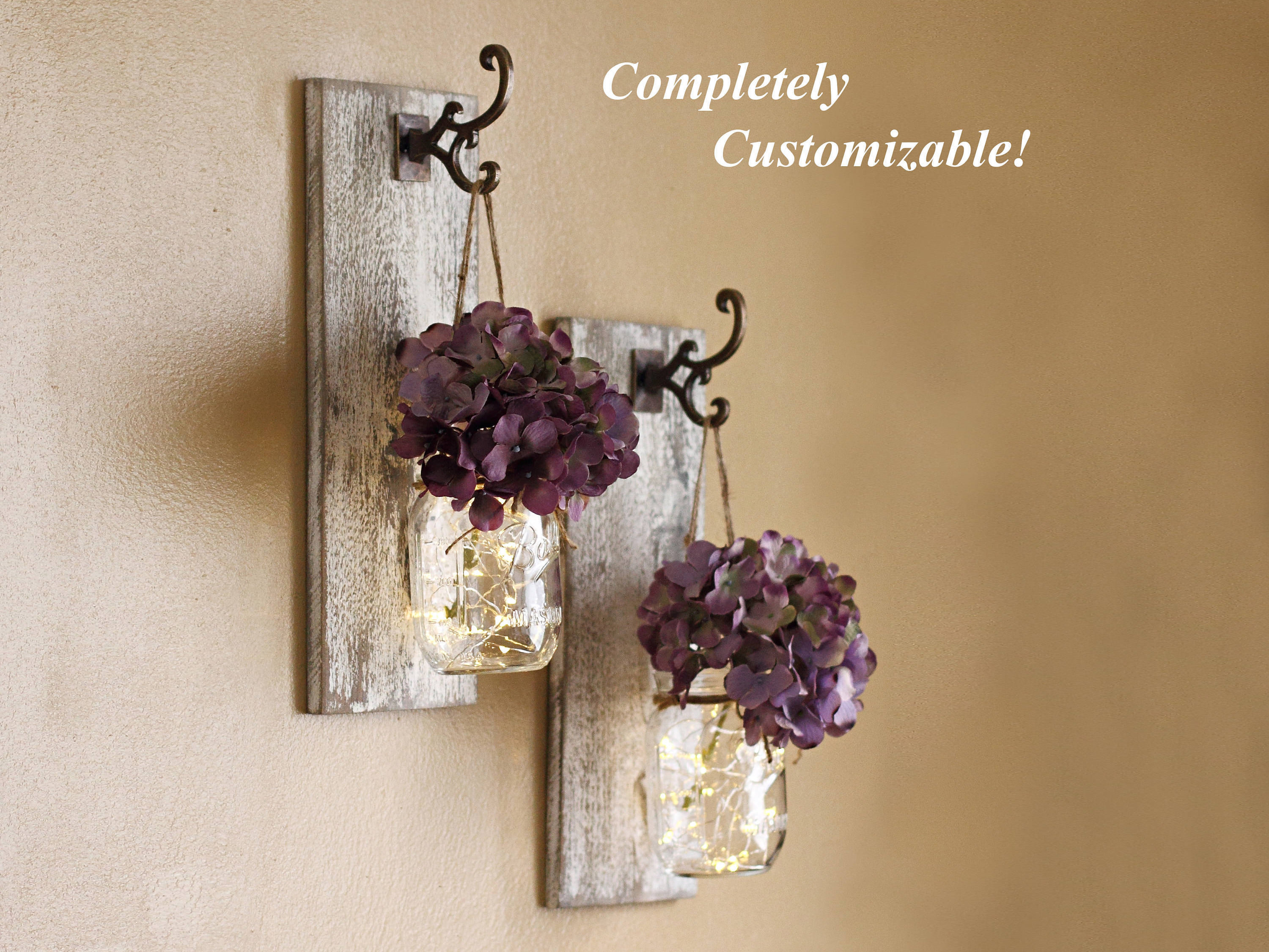 Shabby Chic Mason Jar Sconces Set 1 - Wall Lamps & Sconces - iD Lights