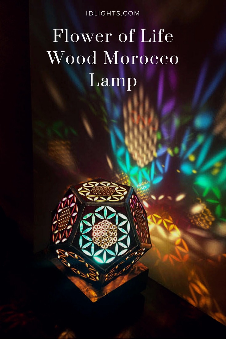 Flower of Life Wood Morocco Lamp 9 - Table Lamps - iD Lights Flower of Life Wood Morocco Lamp