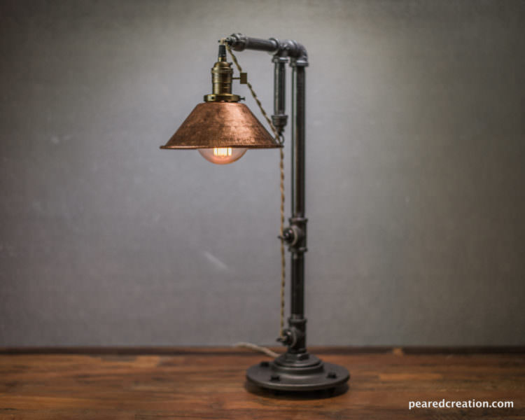 Rustic Iron Pipe Table Lamp 3 - Desk Lamps - iD Lights