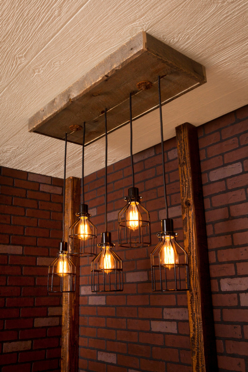 Reclaimed Wood Industrial Chandelier 1 - Chandeliers - iD Lights