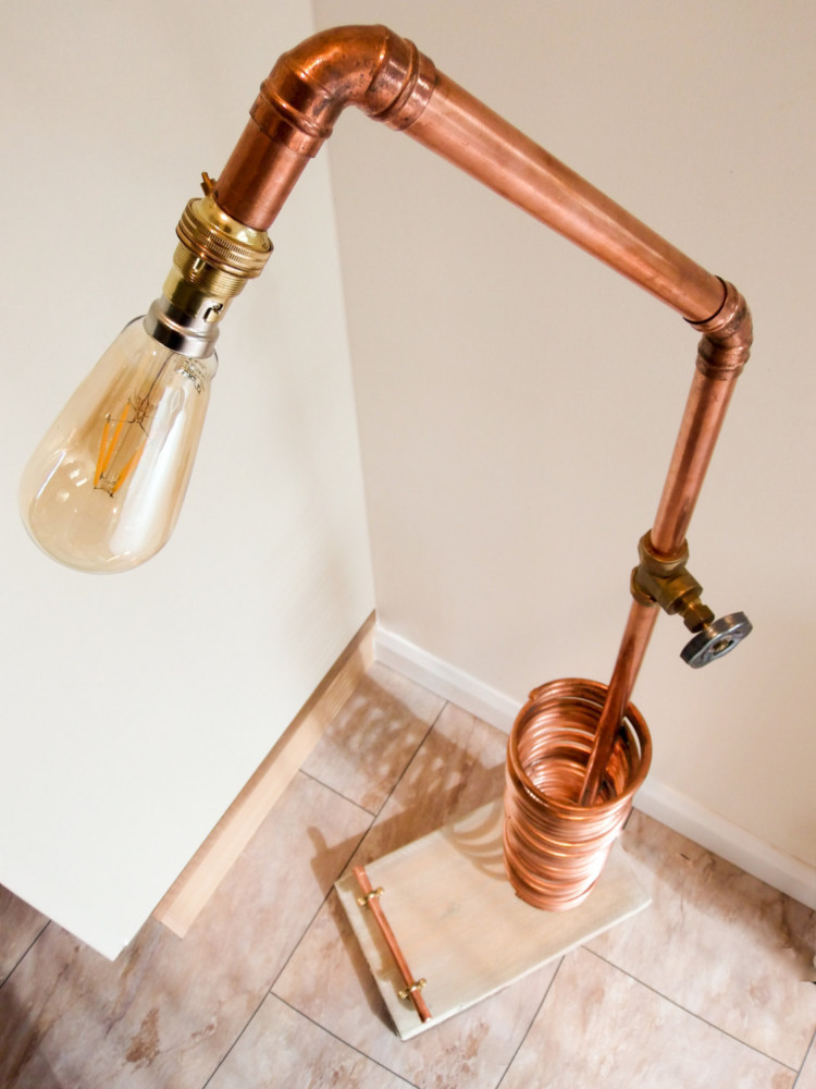 Tall Copper Floor Lamp