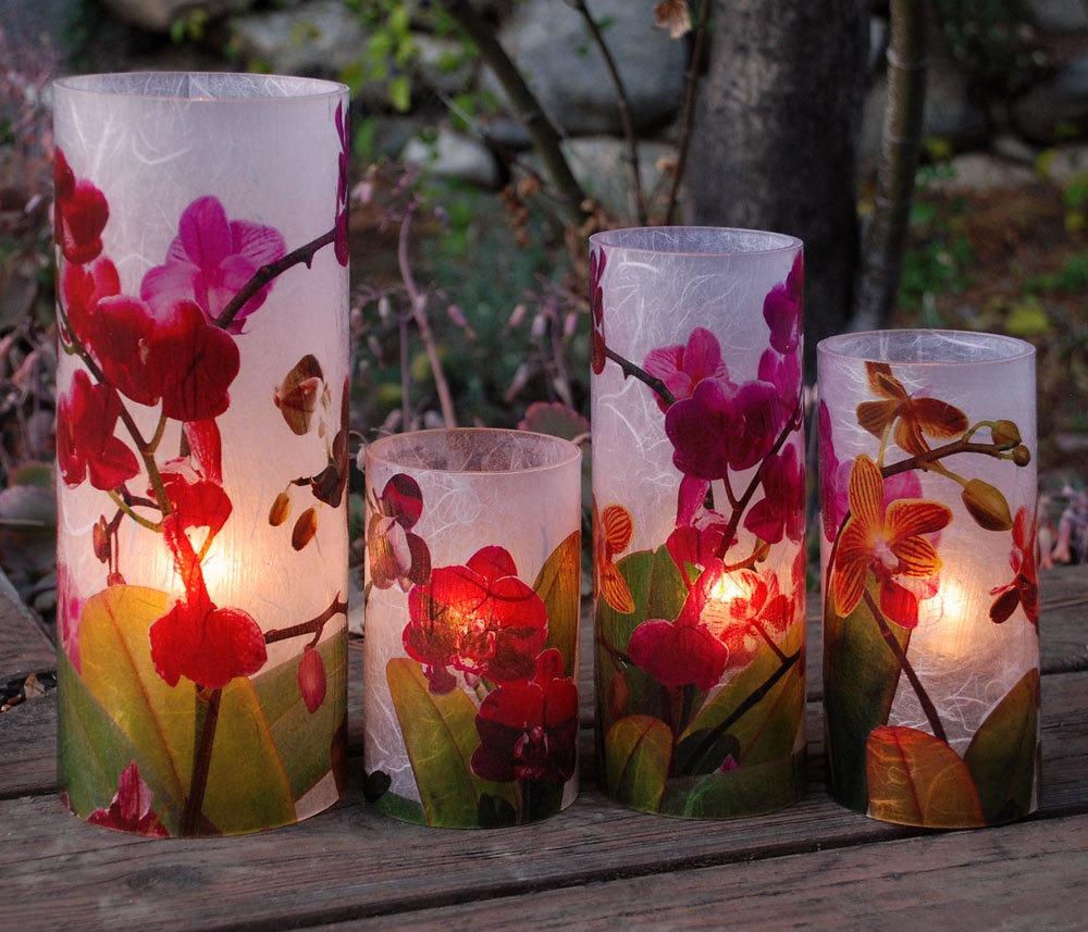 Orchid Blooms Extra Large Candle Holder 1 - Outdoor Lighting - iD Lights