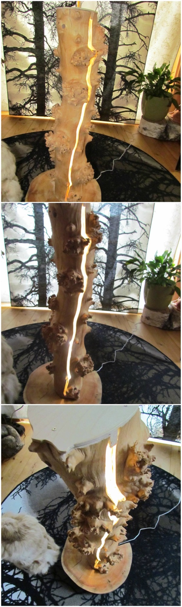 Tree Trunk Split LED Lamp 16 - Floor Lamps - iD Lights Tree Trunk Split LED Lamp