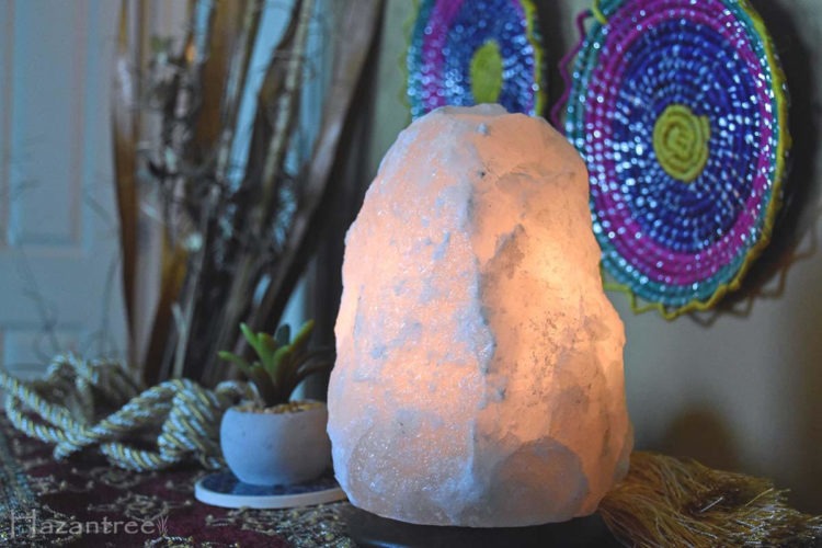 White Himalayan salt lamp